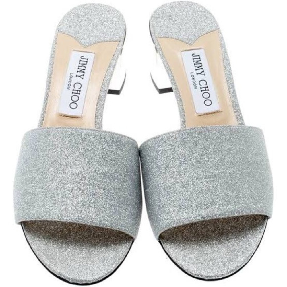 Jimmy Choo Joni Glitter slip on slides